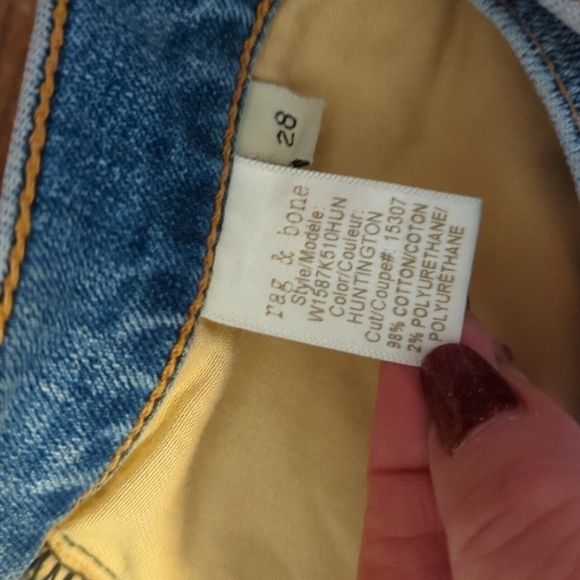 Rag & Bone Huntington blue denim skinny jeans. Cuff up or down. W28 L29 - Picture 5 of 12